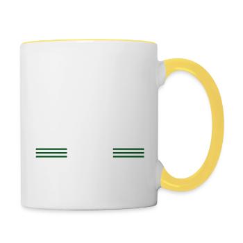 lumberman arborists cool carpenter plumber - Contrasting Mug - white/yellow - Right