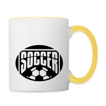 Design Soccer Hobby Sport - Contrasting Mug - white/yellow - Right