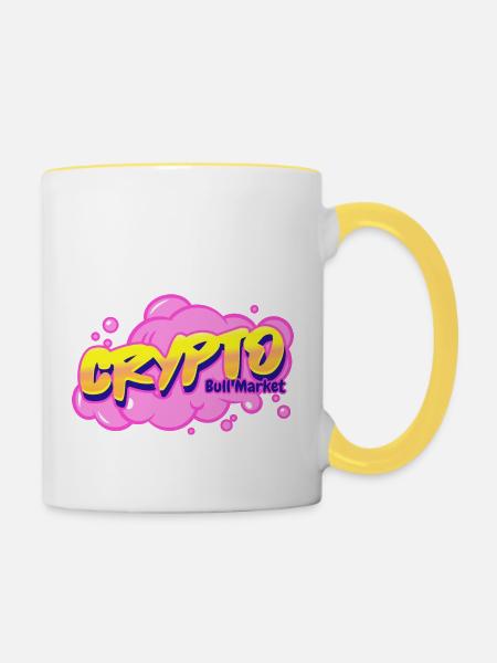 Krypto-Bullenmarkt - Tasse zweifarbig - Weiß/Gelb