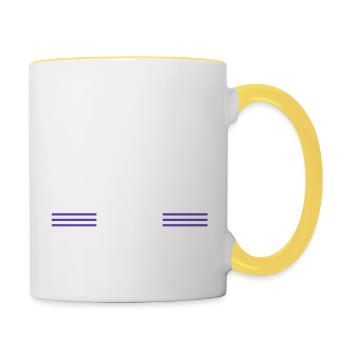 plombier abatteur union charpentier amour - Mug contrasté - blanc/jaune - Droite