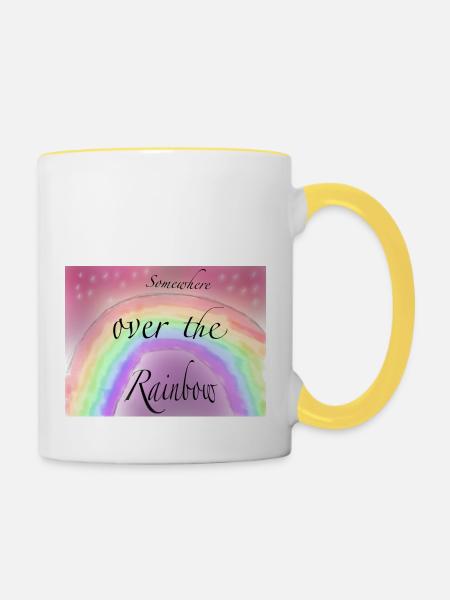 Somewhere Ober the rainbow - Tasse zweifarbig - Weiß/Gelb