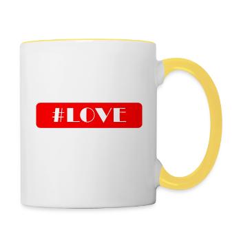 Love statement - Contrasting Mug - white/yellow - Right