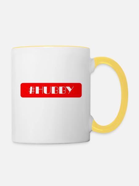 Ehemann Text - Tasse zweifarbig - Weiß/Gelb