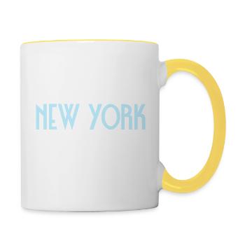 New York - Mug contrasté - blanc/jaune - Droite