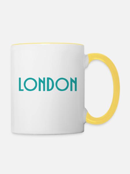 London - Tasse zweifarbig - Weiß/Gelb
