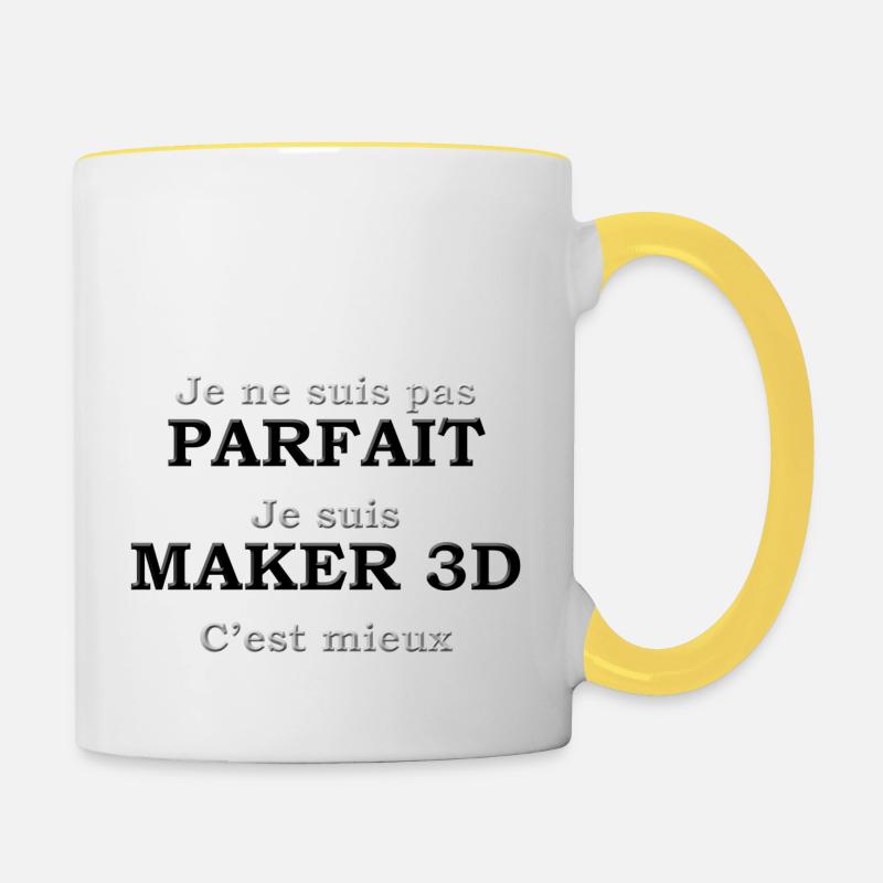 PARFAIT MAKER 3D - Mug contrasté - blanc/jaune