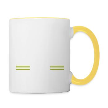 insigne syndical de charpentier présent ébéniste d’abattage - Mug contrasté - blanc/jaune - Droite