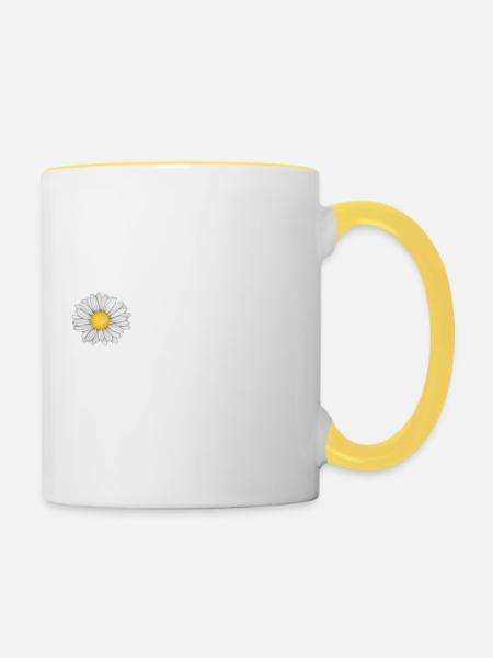 Kamillenzwinkern - Tasse zweifarbig - Weiß/Gelb