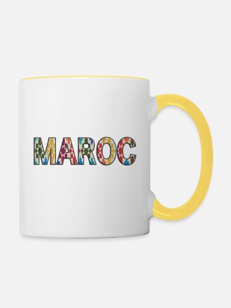 MAROC DESIGN - Tasse zweifarbig - Weiß/Gelb