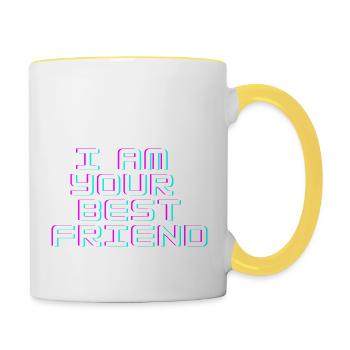 I AM THE BEST FRIEND - Mug contrasté - blanc/jaune - Droite