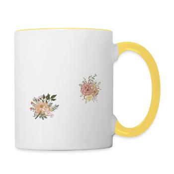 84th Anniversary Flowers (Gift of 84 years) - Contrasting Mug - white/yellow - Right
