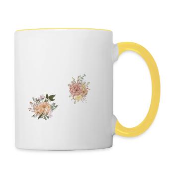 86-jähriges Jubiläum in voller Blüte (Geschenk von 86 Jahren) - Tasse zweifarbig - Weiß/Gelb - Rechts