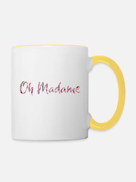 Oh Madame - Tasse zweifarbig - Weiß/Gelb