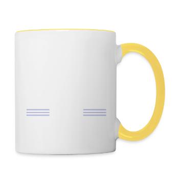 tshirts de salle de bingo bûcheron drôle - Mug contrasté - blanc/jaune - Droite