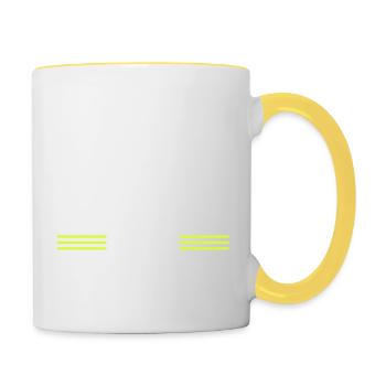 funny statement carpenter saw - Contrasting Mug - white/yellow - Right