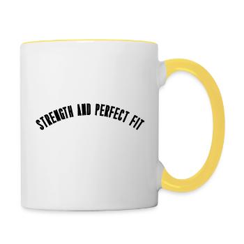 Strength and perfect fit - Tasse zweifarbig - Weiß/Gelb - Rechts