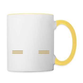 bûcherons hommes un charpentier tshirts de prière - Mug contrasté - blanc/jaune - Droite