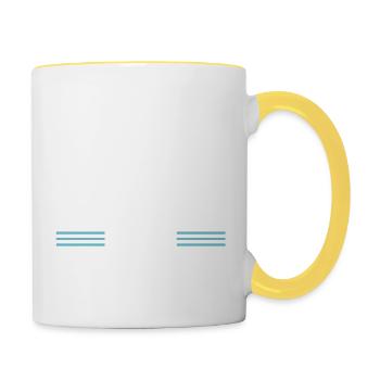 tshirts charpentier sexy menuiserie humour - Mug contrasté - blanc/jaune - Droite