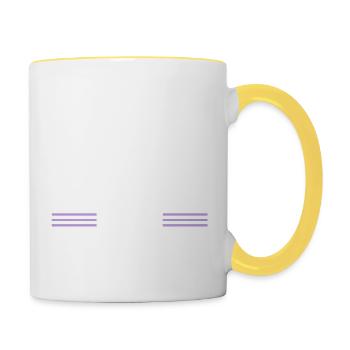 un charpentier prière tshirts papa arboriculteurs bois - Mug contrasté - blanc/jaune - Droite