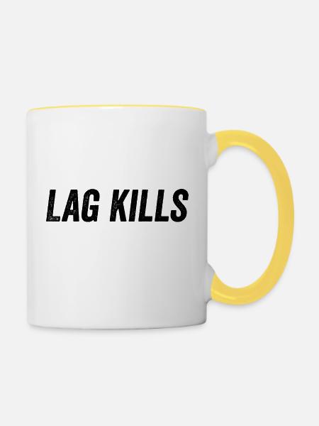 Lag kills - Tasse zweifarbig - Weiß/Gelb