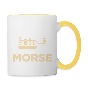 May The Morse Be With You Operator Amateur Radio - Tasse zweifarbig - Weiß/Gelb - Rechts