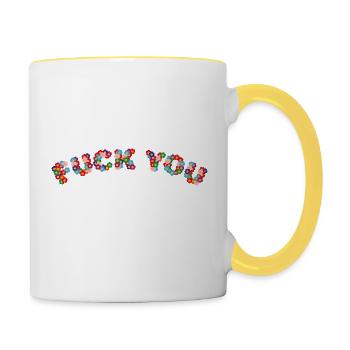 F*CK YOU - Contrasting Mug - white/yellow - Right