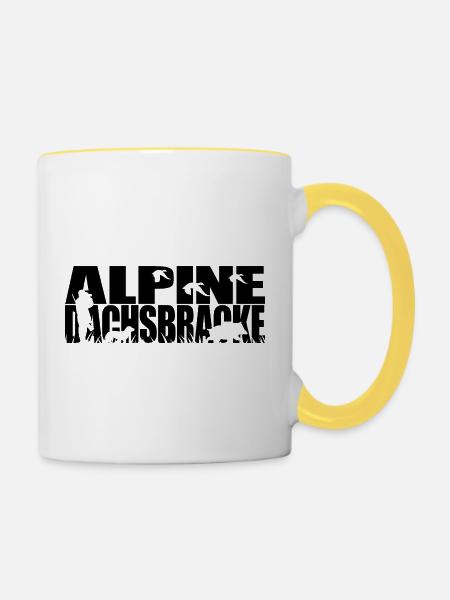 ALPINE DACHSBRACKE Jagdhunde Jagdhund Wilsigns - Tasse zweifarbig - Weiß/Gelb