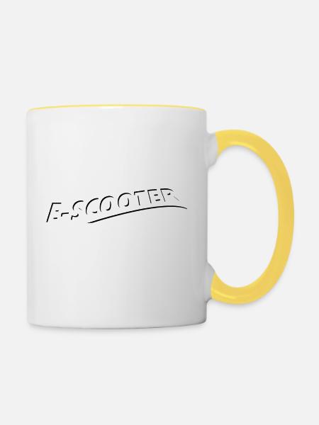E-Scooter E-Roller Scooter - Tasse zweifarbig - Weiß/Gelb