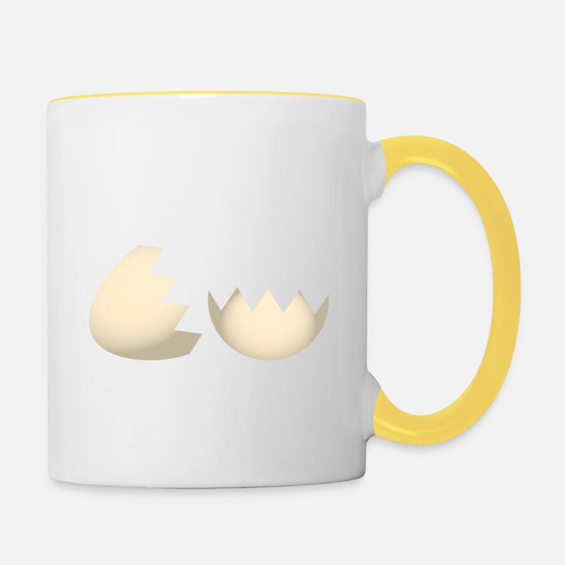 Coquille - Mug contrasté - blanc/jaune
