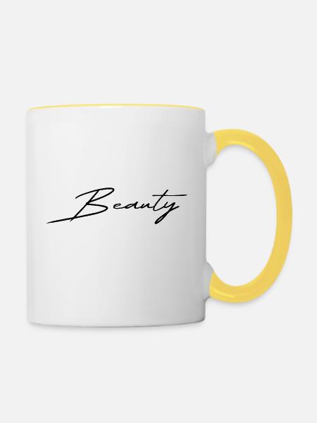 Beauty black - Tasse zweifarbig - Weiß/Gelb