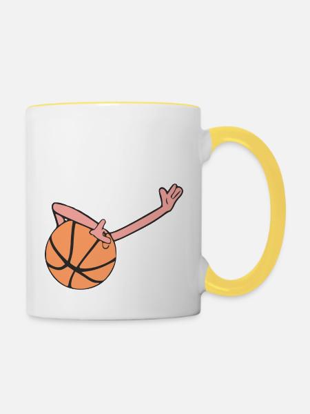 Dab Basketball - Tasse zweifarbig - Weiß/Gelb