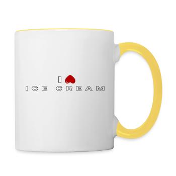 Ich hasse Eiscreme - Tasse zweifarbig - Weiß/Gelb - Rechts
