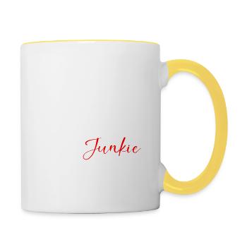 Insulin junkie fun quote - Contrasting Mug - white/yellow - Right