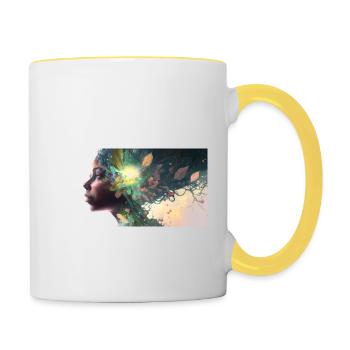 Déesse de la nature - Mug contrasté - blanc/jaune - Droite