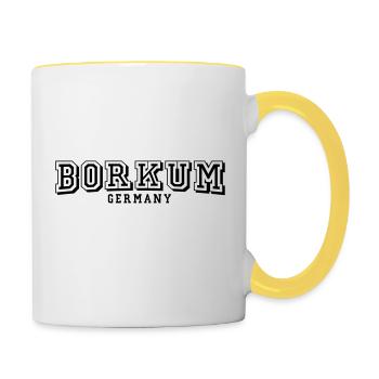 Borkum - Tasse zweifarbig - Weiß/Gelb - Rechts