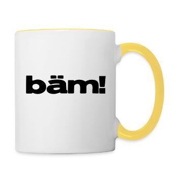 bäm! by ntko.gear - Tasse zweifarbig - Weiß/Gelb - Rechts