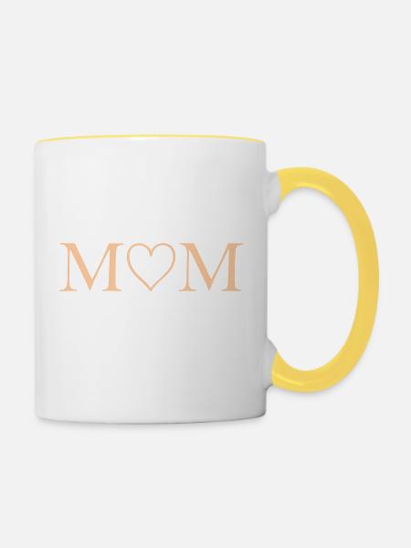 mom - Tasse zweifarbig - Weiß/Gelb