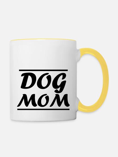 Dog Hund - Tasse zweifarbig - Weiß/Gelb
