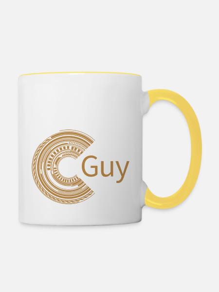 Für Guy - Tasse zweifarbig - Weiß/Gelb