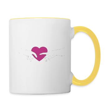 Fête des mères - Mug contrasté - blanc/jaune - Droite
