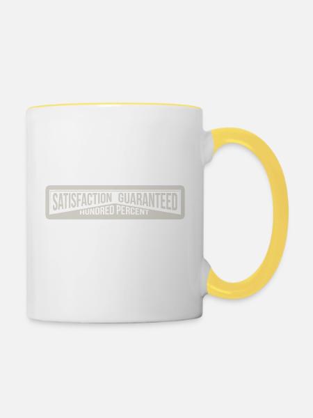 satisfaction - Tasse zweifarbig - Weiß/Gelb