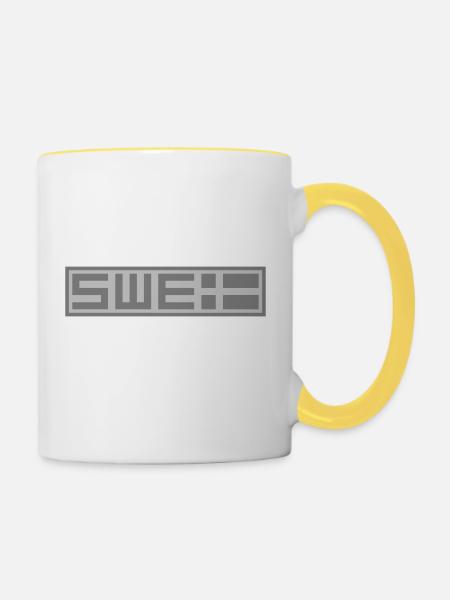 Schwedische Taktik - Tasse zweifarbig - Weiß/Gelb