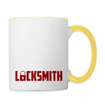 When Life Gives You Locked Doors Call A Locksmith - Tasse zweifarbig - Weiß/Gelb - Rechts