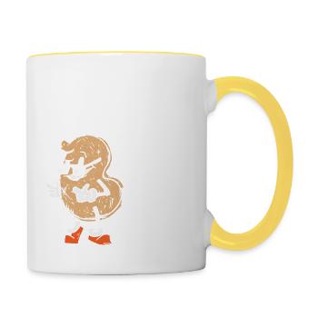 Vérifier les étiquettes des aliments est mon écrou de sensibilisation cardio al - Mug contrasté - blanc/jaune - Droite