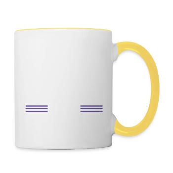 apprentice carpenter joke jokes safety helmet - Tasse zweifarbig - Weiß/Gelb - Rechts