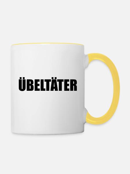 Übeltäter - Tasse zweifarbig - Weiß/Gelb