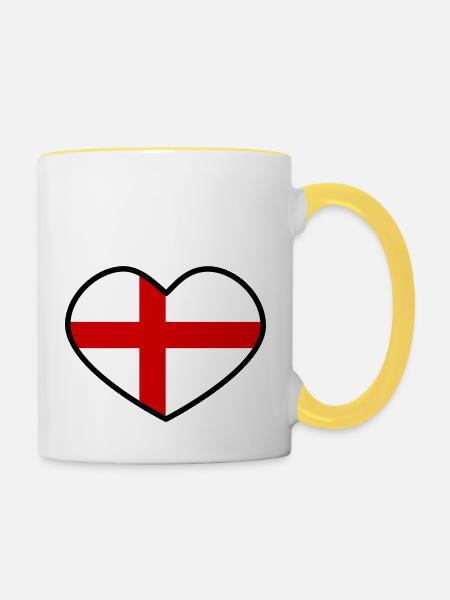 England - Tasse zweifarbig - Weiß/Gelb