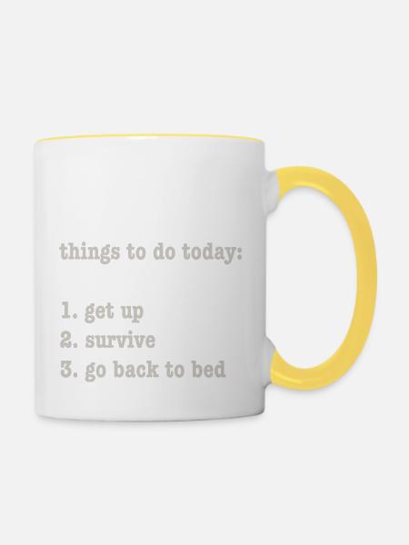 Checklist - Tasse zweifarbig - Weiß/Gelb