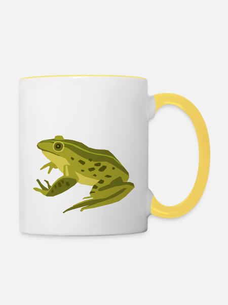 Meerestiere - Tasse zweifarbig - Weiß/Gelb