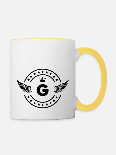 wappen g - Tasse zweifarbig - Weiß/Gelb